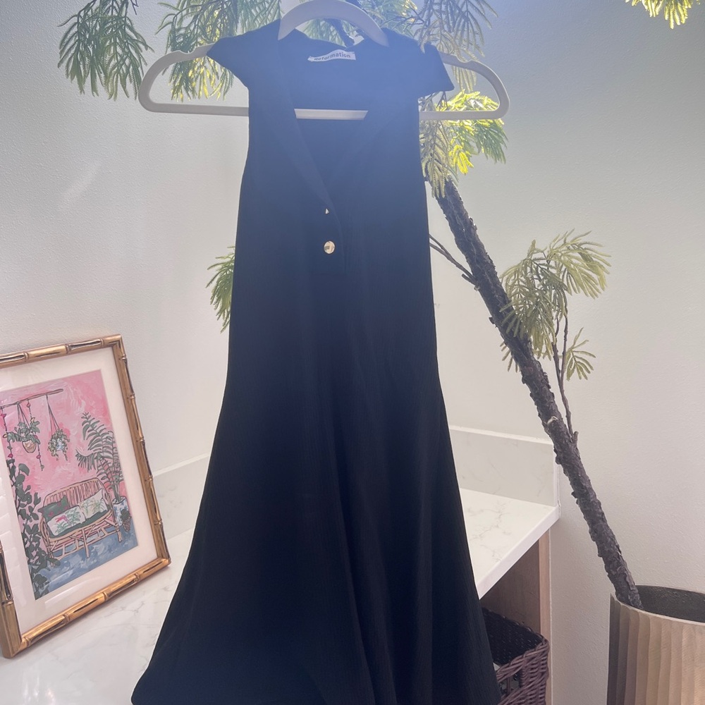 reformation black dress mini tennis dress
